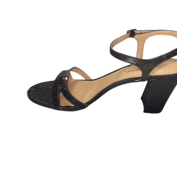 American Glamour Badgley Mischka Womens Karli Heeled Black Sandals SZ/ 8.5 - Picture 5 of 11